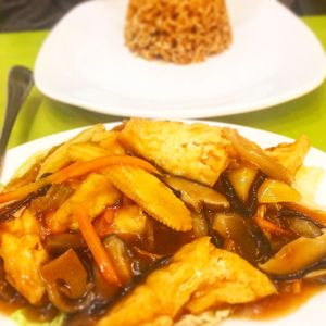 Sweet and sour veggies at Lotus Vegan Cuisine in Glasgow