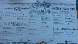Menu at Head Of Steam Quayside in Newcastle Upon Tyne
