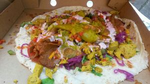 Ultimate vegan kebab at Head Of Steam Quayside in Newcastle Upon Tyne