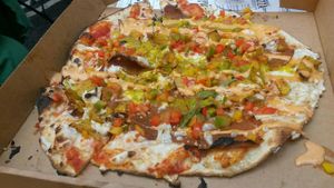 Vegan feast pizza at Head Of Steam Quayside in Newcastle Upon Tyne