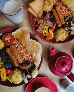 Vegan fried breakfast at Olive's in Norwich