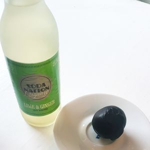 Marzipan ball and a drink at Los Vegos in Uppsala