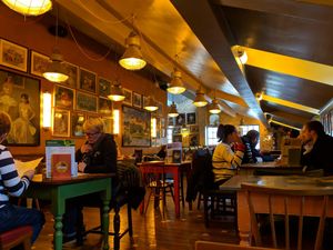 Warm lighting, lots of space and a great vibe, this shot is of upstairs. at Lounges - Cordero Lounge in Frome