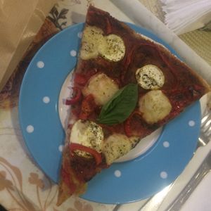 Vegan pizza at Food for Love in Varna