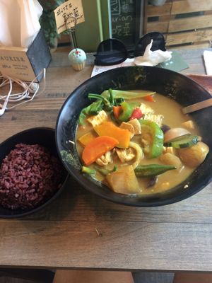 Rainbow veg combo at Vegluu in Taipei