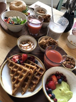 Vegan brunch plate. Delicious, warm soulfood. Absolutely perfect! at Madam Bakster in Ghent