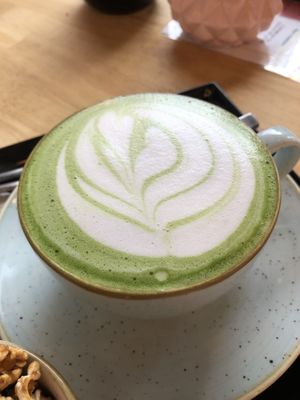 Matcha latte the perfect morning boost! at Madam Bakster in Ghent