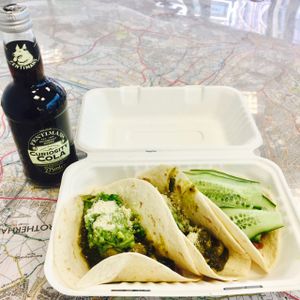 curry and jackfruit tacos  at Fanfare in Sheffield