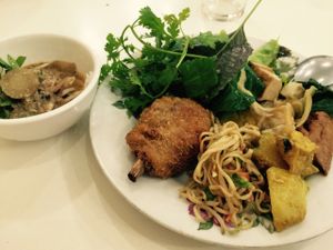 my plate at Khouadin Vegetarian in Vientiane