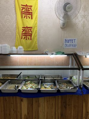 Buffet at Khouadin Vegetarian in Vientiane