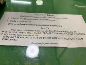 On table at Khouadin Vegetarian in Vientiane