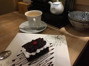 Coffee and cake set (blueberry/chocolate) at SUPE Vegan - Gurney Plaza in Penang