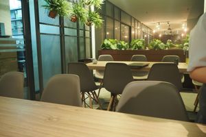 Outdoor balcony seating at the back of shop at SUPE Vegan - Gurney Plaza in Penang