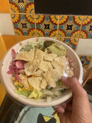 Bowl with cauliflower rice  at Burrito Loco in Prague