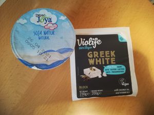 Internationally known dairy-alternatives at Bio Barat in Budapest