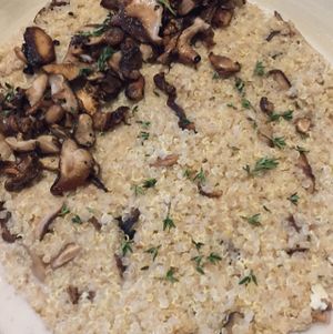 vegan porcini mushroom quinoa porridge at EWR - Thyme - Airport TC in Newark
