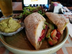 smoked beet club made vegan at EWR - Thyme - Airport TC in Newark