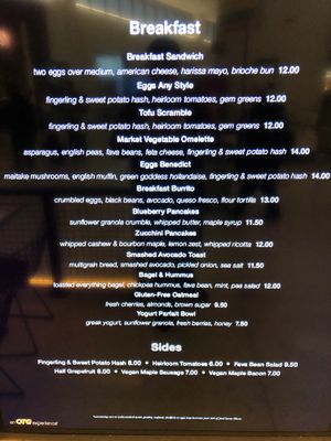 Breakfast Menu at EWR - Thyme - Airport TC in Newark