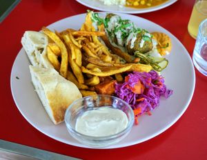 Falafel plate at Le Myrha in Paris