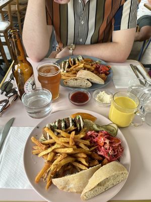 falafel frites + chai latte  at Le Myrha in Paris