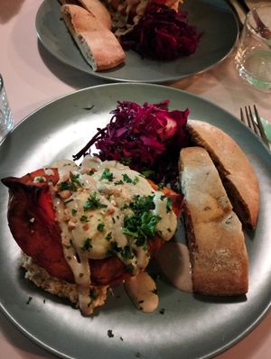 Calabaza con hummus at Le Myrha in Paris