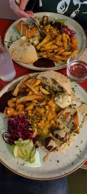 A plate of a mix of all their dishes. at Le Myrha in Paris