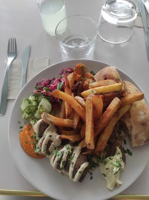Falafels/frites at Le Myrha in Paris