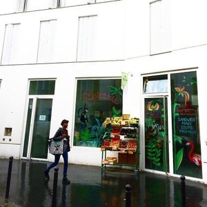 Facade of the épicerie at Le Myrha in Paris
