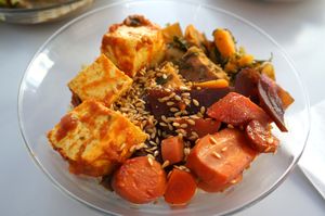 Main dish from the buffet at Le Myrha in Paris