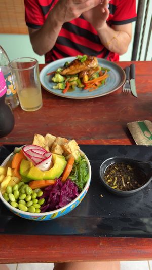 Tofu poke bowl  at Lazy Cat in Minca
