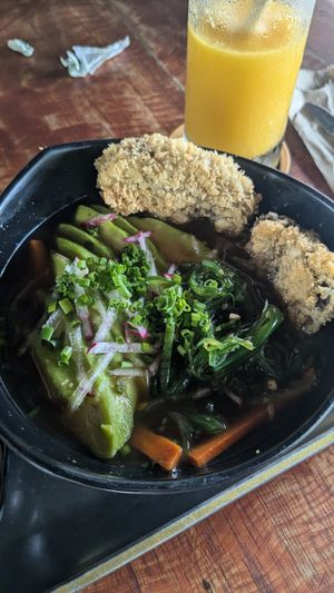 Ramen without egg at Lazy Cat in Minca