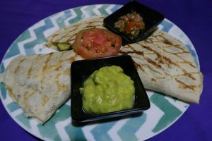 Vegan Quesidillas at Lazy Cat in Minca