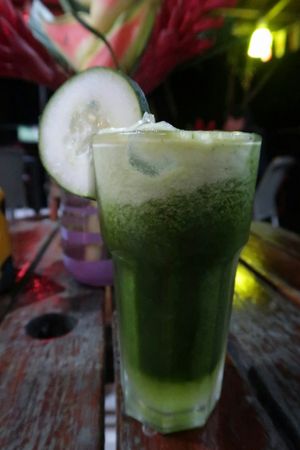 Green juice at Lazy Cat in Minca