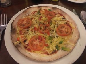 Pizza, chef added my Bio Cheese at Casa Romana Italian Restaurant in Carlisle