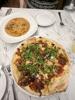 Pizza and risotto  #Veganuary at Casa Romana Italian Restaurant in Carlisle