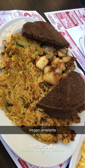 Vegan omelette at My Diner in Melrose