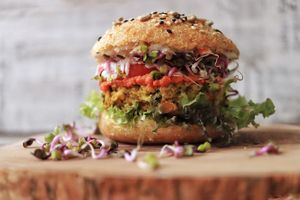 Vegan Burger at Rawdia in Sibiu