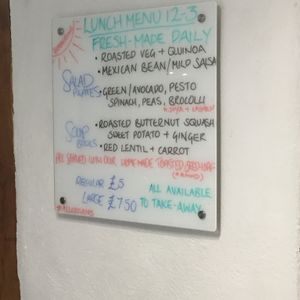 soups and salads of the day.  at Ribizli in Wallingford