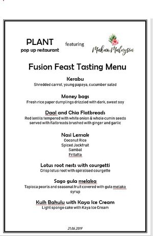 Monthly Pop up Restaurant - June menu at Ribizli in Wallingford