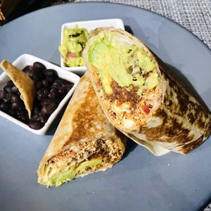 Veggie burrito with cheese at Taqueria Entre Zankas in Zihuatanejo