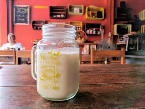 banana smoothie at Taqueria Entre Zankas in Zihuatanejo