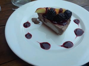 vegan chocolate cheesecake  at Taqueria Entre Zankas in Zihuatanejo