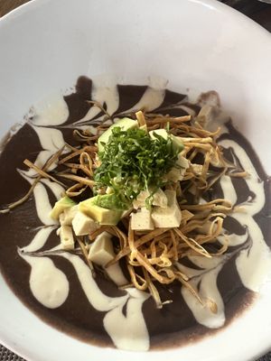 Bean soup  at Taqueria Entre Zankas in Zihuatanejo