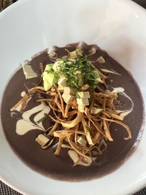 Tasca bean soupp  at Taqueria Entre Zankas in Zihuatanejo