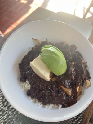 Beans and rice   at Taqueria Entre Zankas in Zihuatanejo