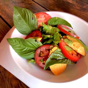 Ensalada Caprese, part of a daily special. at Taqueria Entre Zankas in Zihuatanejo