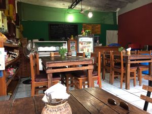 Inside & outside tables at Taqueria Entre Zankas in Zihuatanejo