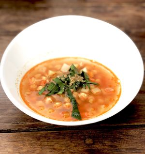 Daily Special: Sopa de verduras, vegetable soup. at Taqueria Entre Zankas in Zihuatanejo