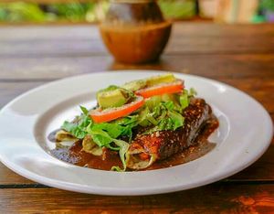 Enmoladas de Setas at Taqueria Entre Zankas in Zihuatanejo