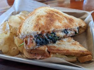 Vegan grilled cheese at Taproot Cider House in Traverse City